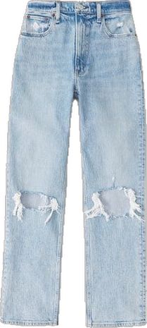 Blue Mom Jeans, High Rise Straight Jeans, Abercrombie Jeans, Shirt Tucked In, Love Jeans, Abercrombie And Fitch Jeans, High Rise Mom Jeans, Light Wash Jeans, Mid Rise Jeans