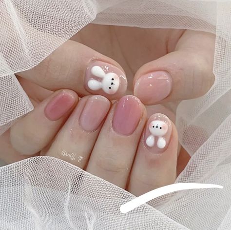 Nail Growth Tips, Pastel Nails Designs, Bunny Nails, Beauty Hacks Nails, Hello Nails, Asian Nails, Cute Simple Nails, Gel Nails Diy, Simple Gel Nails