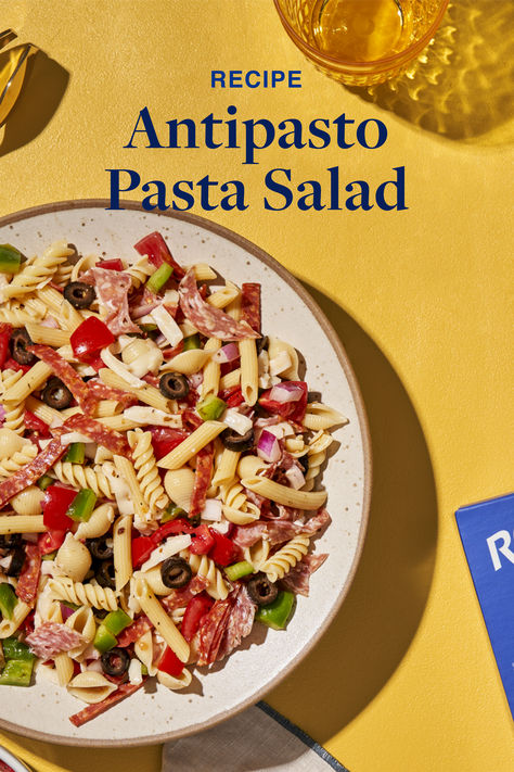 Sweet, tangy, and vibrant — our Antipasto Pasta Salad bursts with flavor from bell peppers, tomatoes, provolone, deli meats, and a mix of penne, rotini, and small shell pasta. Marry Me Pasta Salad, Small Shell Pasta, Italian Antipasto Salad, Antipasto Pasta Salad, Luncheon Recipes, Antipasto Pasta, Antipasto Salad Recipe, Cultural Recipes, Summertime Food