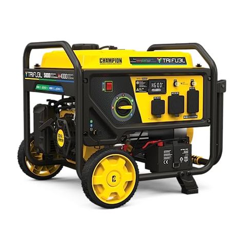 Champion Power Equipment 5000-Watt Electric Start Tri Fuel RV Ready Portable Generator with CO Shield Power & Electrical Supplies, Home Improvement Outdoor, Honda Generator, Natural Gas Generator, Dewalt Power Tools, Portable Generator, Gas Generator, Propane Tank, Generators