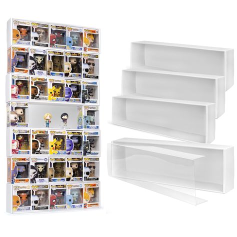 ✅CLICK THE LINK!⬆️ Stackable 4 single row pop display case holds up to 20 pops. Perfect for collectors! . #Funko_Pop_Shelf_Ideas #Funko_Pop_Display_Ideas #Comic_Book_Storage_Ideas #Funko_Pop_Box Shelves For Funko Pops, Funko Pop Organization Ideas, Display Funko Pop Collection, Funko Pop Wall Display Ideas, Funko Pop Display Ideas With Boxes, Funko Pop Display Ideas Shelves, Funky Pop Display Ideas, Funko Pop Organization, Pop Figure Display Ideas