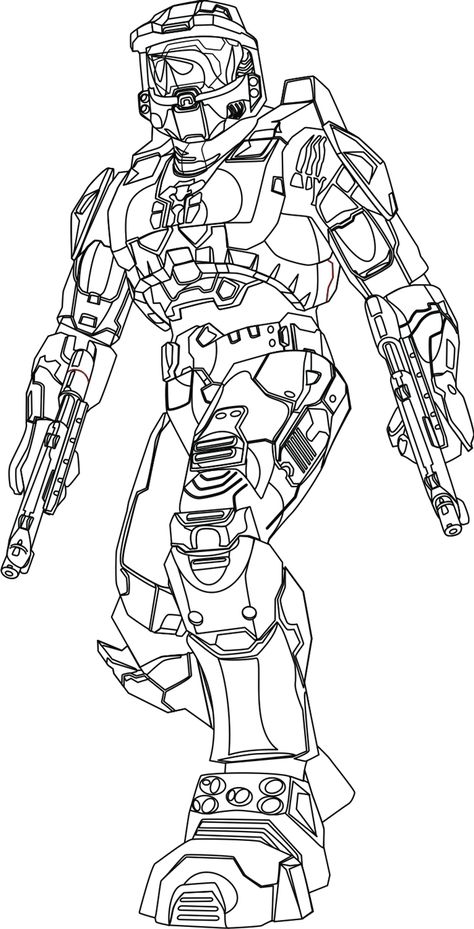 Step 13 : Drawing Master Chief from Halo in Easy Steps Lesson Halo Coloring Pages, Master Chief Drawing, Halo Drawing, 13 Drawing, Halo Drawings, Halo Tattoo, Halo Spartan, Halo Master Chief, Science Fiction Artwork