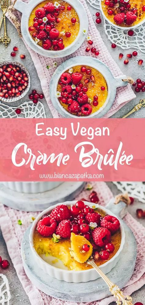 Vegan Crème Brûlée Vegan Creme Brulee, No Heavy Cream, Heavy Cream Recipes, Creme Brulee Recipe, Brulee Recipe, Easy To Make Desserts, Desserts Menu, Vegan Dessert, Vegan Dessert Recipes