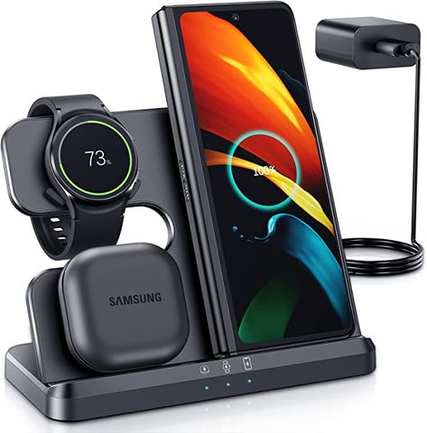 Samsung Wireless Charger, Samsung Gadgets, Iphone Charging Station, Latest Tech Gadgets, Cordless Phone, Watch Charger, Samsung Device, Smartphone Accessories, Samsung S24