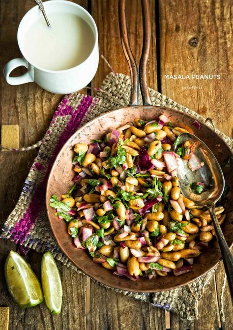 masala peanuts Peanut Masala, Indian Appetizers, Pani Puri, Peanut Recipes, Indian Snacks, Indian Cooking, Indian Dishes, I Love Food, Appetizer Snacks