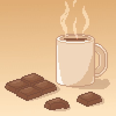 Coffee Pixel Art Gif, Coffee Pixel Gif, Coffee Pixel Art, Pixel Drink, Notion Pictures, Discord Aesthetic, Pixel Art Food, Drinking Gif, Art Puns