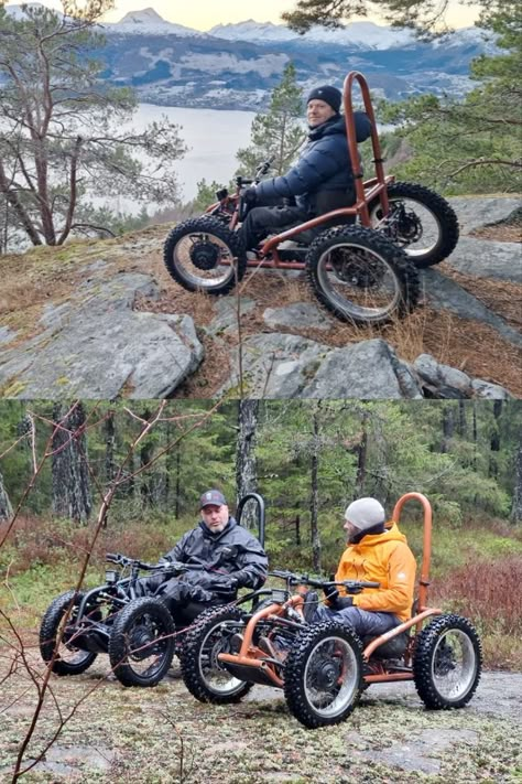 Exoquad four-wheeler brings off-road adventure to wheelchair users Off Road Wheelchair, Go Kart Off Road, Off Road Cars, Off Road Scooter, Eletric Bike, Homemade Go Kart, Ebike Electric Bicycle, Truck Bed Camper, Off Road Buggy