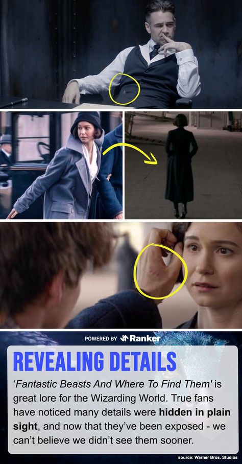 Fantastic Beasts and Where To Find Them was a nice treat for Harry Potter fans who desperately missed the magical wizarding world. The best part about it, however, besides the amazing creatures the film introduced, were all of the revealing details hidden in the background. True Potter fans from /r/MovieDetails lent us their eyes and spotted some small details in Fantastic Beasts worth... #fantasticbeasts #harrypotter #wizardingworld #moviedetails #hiddendetails #spoilers #backstory #revelations Demiguise Fantastic Beasts, Fantastic Beasts And Where To Find Them, Fantastic Beasts Creatures, Crimes Of Grindelwald, Fantastic Beast, Ministry Of Magic, Hand Photo, Elf House, Fantastic Beasts And Where