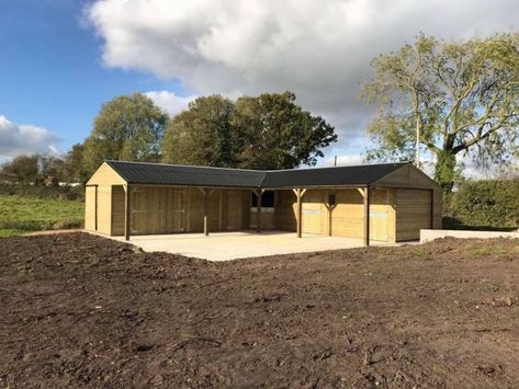 L Shape Stable Block Horse Stables Small, 22 Savage, Equestrian Properties, Horse Yard, Dream Barn Stables, Building Cladding, Barn Layout, Equestrian Stables, Stable Block