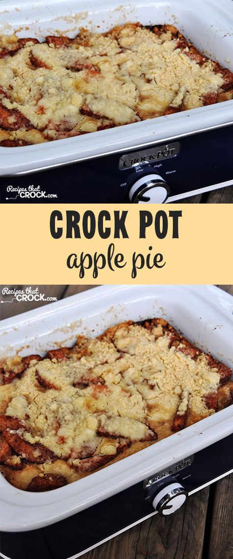 Crock Pot Apple Pie, Casserole Crock Recipes, Crockpot Apple Pie, Crockpot Casserole Recipes, Crock Pot Casserole, Slow Cooker Dessert, Casserole Crockpot Recipes, Crock Meals, Crockpot Apple