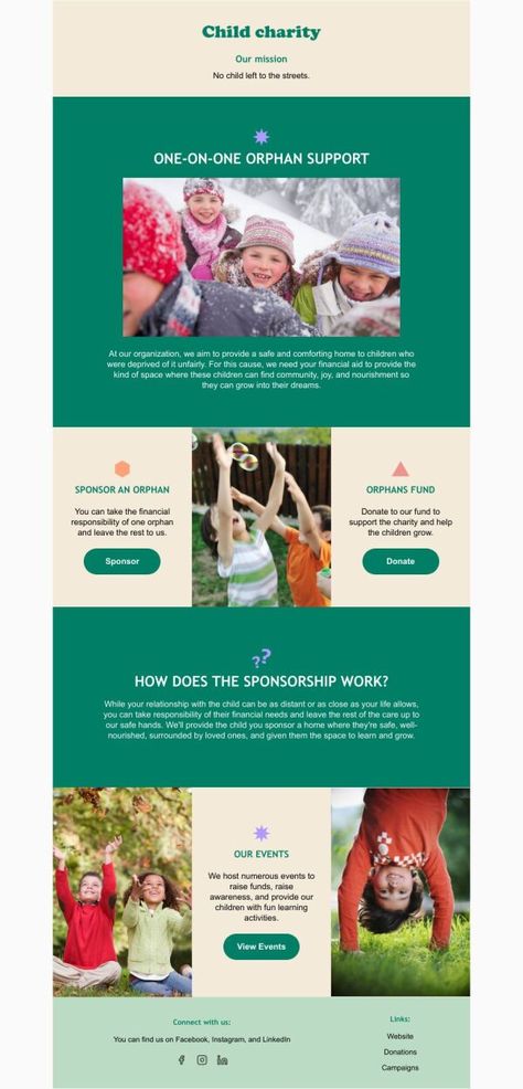 Non Profit Newsletter Design, Event Email Design, Fundraising Campaign Design, Event Newsletter, Student Newsletter, Nonprofit Newsletter, Nonprofit Design, Charity Branding, Mailing Design