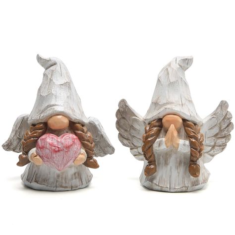 Woodcut Angel, Gnomes Gifts, Christmas Carvings, Christmas Pottery, Christmas Decorations Indoor, Pottery Angels, Gifts For Female Friends, Gnome Gift, Hand Building