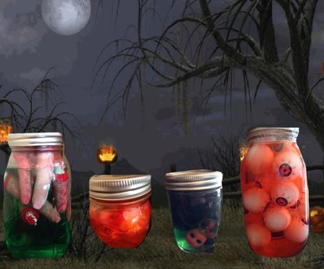 DIY: Spooky Halloween Specimen Jars – The Craft Bakery Halloween Specimen Jars Diy, Spooky Jars, Spiritual Crafts, Specimen Jars, Lab Decorations, Halloween Jars, Halloween Decor Ideas, Potion Bottles, Homemade Halloween