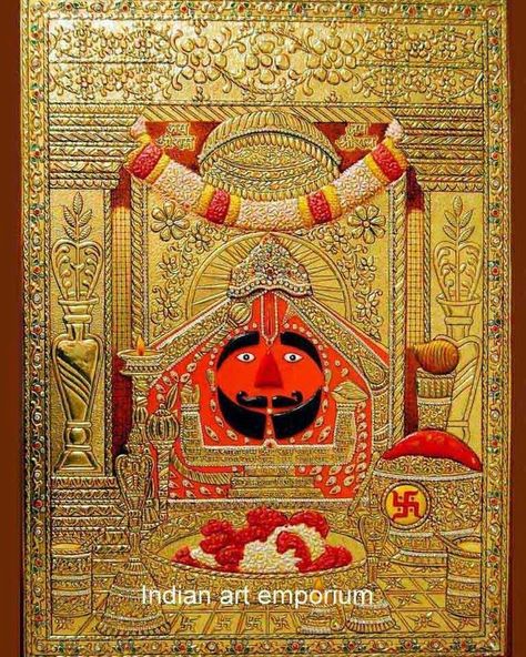 Salasar hanuman 🙏 Balaji Painting, Khatu Shyam Temple, Salasar Balaji, Bala Ji, Khatu Shyam Ji, 3d Art Painting, Hanuman Wallpapers, Hanuman Ji Wallpapers, Shree Shyam