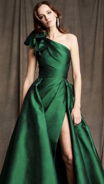 Red Green Dress, Cheap Prom Dresses Online, Green Evening Dress, Dress One Shoulder, Formal Evening Dress, فستان سهرة, Prom Dresses Online, Satin Gown, Satin Skirt