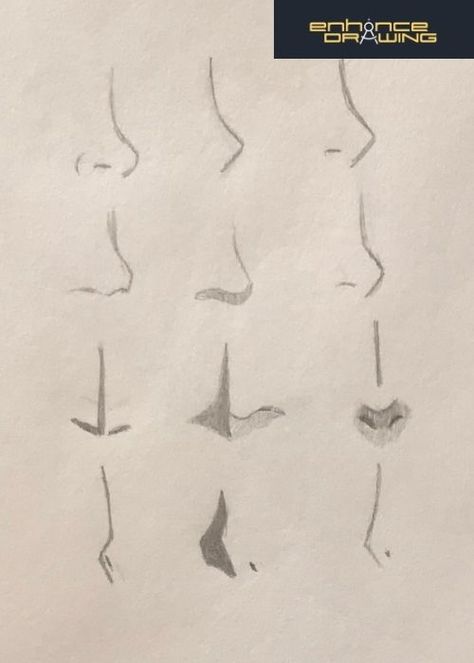 Anime Noses Drawing Ideas Noses Drawing, Anime Nose, Beautiful Pencil Drawings, Drawing Face Expressions, 얼굴 드로잉, Drawing Tutorial Face, Výtvarné Reference, Nose Drawing, Siluete Umane