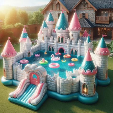 Dive into Fun with a Castle Shape Inflatable Pool Royal Tea Parties, Unicorn Light, Anime Picture Hd, Bouncy Castle, Baby Minnie, Baby Minnie Mouse, Castle Designs, Girl Toys, Backyard Games