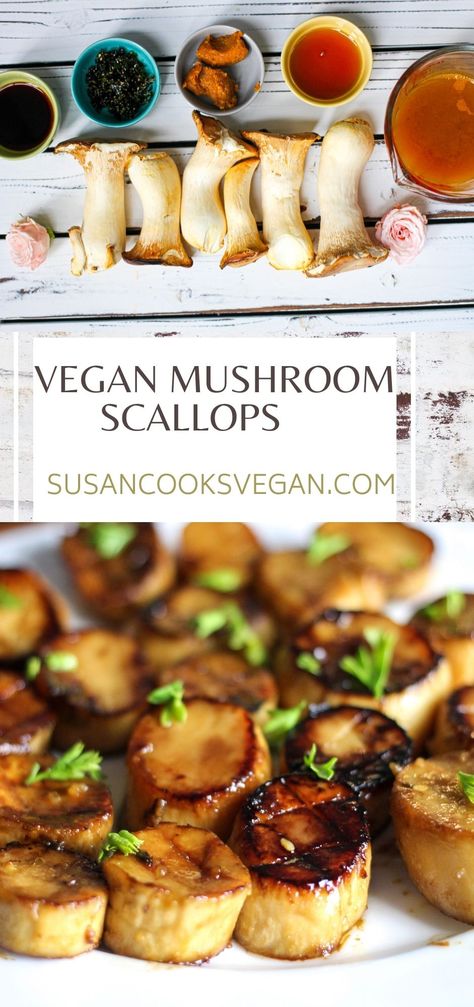 Vegan Mushroom Scallops, Maitake Mushroom Recipe Vegan, Recipes With Trumpet Mushrooms, Chestnut Mushroom Recipes Vegan, Mushroom Dessert Recipes, Trumpet Royale Mushroom Recipe, King Bolete Mushroom Recipe, Vegan Barrio Tacos, Vegan Meals With Mushrooms