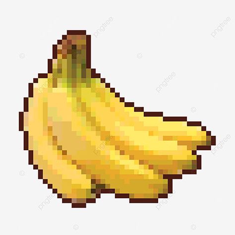 Banana Png Aesthetic, Banana Widget, Yellow Pixel Art, Pixel Fruit, Banana Aesthetic, Banana Png, Yellow Widgets, Widgets Aesthetic, Yellow Png