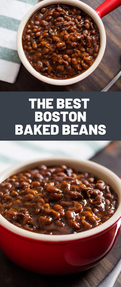 Boston Beans Recipe, Baked Beans With Black Beans, Molasses Baked Beans Slow Cooker, Tomato Baked Beans, New England Baked Beans Recipe, Baked Beans Molasses, Baked Beans Recipe With Grape Jelly, Crockpot Boston Baked Beans, Old Fashioned Baked Beans With Molasses