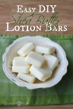 Easy Diy Lotion, Shea Butter Lotion Bars, Diy Shea Butter, Lotion Bars Diy, Homemade Lotion Bars, Lotion Bars Recipe, Shea Butter Lotion, Lotion Recipe, Diy Shampoo