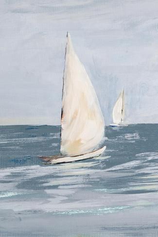 size: 18x12in Art Print: Coast Sailing II by Julie DeRice : Posters Diy, Lake House Wall Art, Sailing Art, Sepia Photography, Sailboat Painting, Boat Art, Coastal Art, Sailboats, High Quality Art Prints