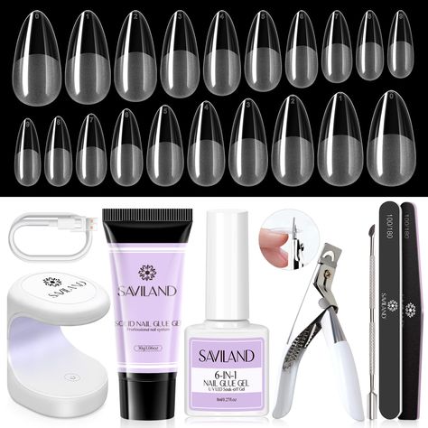 PRICES MAY VARY. ✨【Long Lasting Gel x Kit】Saviland gel x nail kit includes 30g solid nail glue gel,15ml gel nail glue, 500pcs soft nail tip,mini lamp,comes with nail tools nail file, nail buffer, cuticle pusher, U-shape nail clipper. One-acrylic nail kit meets your multiple needs.You can easily get your nails to extend and enjoy the fun of DIY nail art! ✨【Upgradd Solid Nail Glue Gel】Saviland solid nail glue gel is in a solid state, which is tack-free and easy to take glue. With the advanced ingr Gel X Kit, What Are Acrylic Nails, Solid Nail Glue, Nail Glue Gel, Gel X Nail, Quick Nail, Coffin Nails Matte, Medium Coffin, Lamp Diy