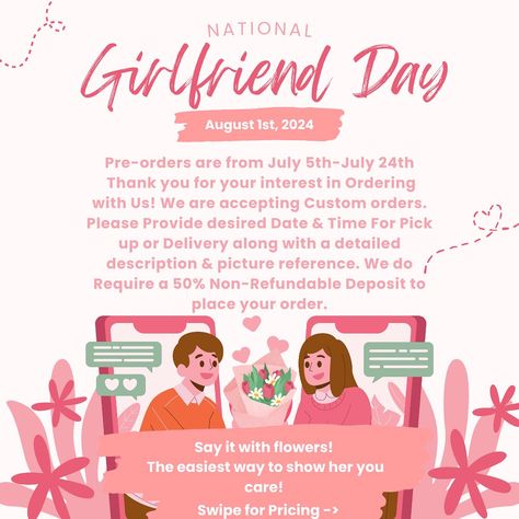 Now taking Orders for National GF Day! If you have any questions regarding orders or simply want a quote, DM @lilyyscreations or Text (559) 331-1351. Once again thank you for your preference and support! 💐✨ #floraldesign #prettybouquets #rosebouquet #floristofinstagram #559bouquets #flowerbouquet #explorepage #explore #supportlocal #fresnoflowers #fresnoflorist #ramo #ramobuchón #fresnocalifornia #nationalgirlfriendsday Gf Day, National Gf Day, National Girlfriend Day, Girlfriends Day, Fresno California, Flower Quotes, Rose Bouquet, A Quote, Bouquets