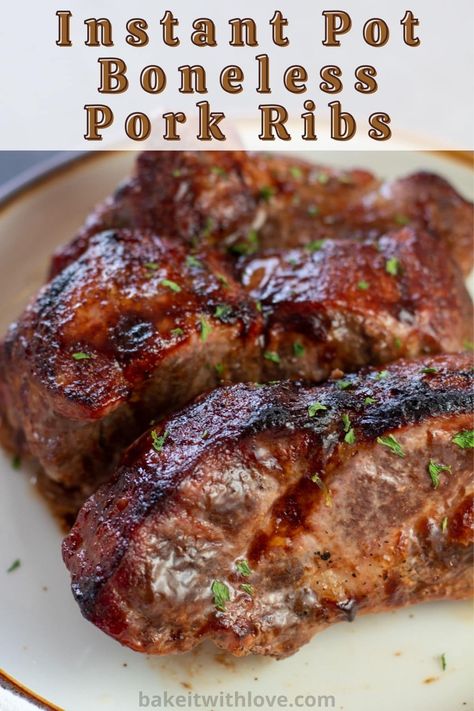 Country Style Pork Ribs Instapot, Boneless Pork Ribs Instant Pot, Instant Pot Pork Ribs Recipe, Country Ribs Recipe, Cooking Pork Ribs, Pork Short Ribs, Pressure Cooker Ribs, Country Pork Ribs, Bbq Beef Short Ribs