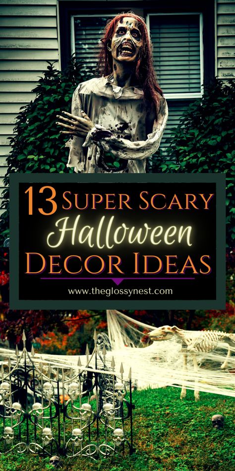 Halloween Ideas For Outside, Scary Front Yard Halloween Decorations, Outdoor Scary Halloween Decor, Halloween Scary Decor, Scary Halloween Porch Ideas, Diy Outdoor Halloween Decor Ideas, Scary Porch Ideas For Halloween, Scary Yard Halloween Ideas, Scary Halloween Decorations Outdoor Diy Front Yards