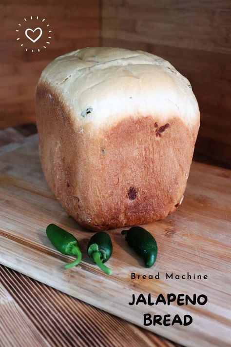 Make a spicy and fluffy loaf of homemade jalapeno bread quickly and easily with this recipe designed to be done in the bread machine! Bread Maker Jalapeno Cheese Bread, Jalapeño Cheese Bread Machine, Jalapeno Bread Machine Recipes, Jalapeno Cheddar Bread Machine, Jalapeno Cheddar Bread Machine Recipe, Bread Machine Jalapeno Cheese Bread, Jalapeno Cheese Bread In Bread Machine, Jalapeno Jam Recipe, Jalapeño Bread