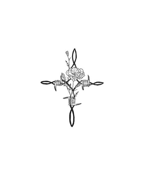 Western Tattoos Back Of Arm, Western Aesthetic Tattoo Ideas, Cross With Barbed Wire Tattoo, Country Minimalist Tattoo, Fly High Cowboy Tattoo, Country Floral Tattoo, Cute Barbwire Tattoo, Cool First Tattoos For Women, Country Skull Tattoo