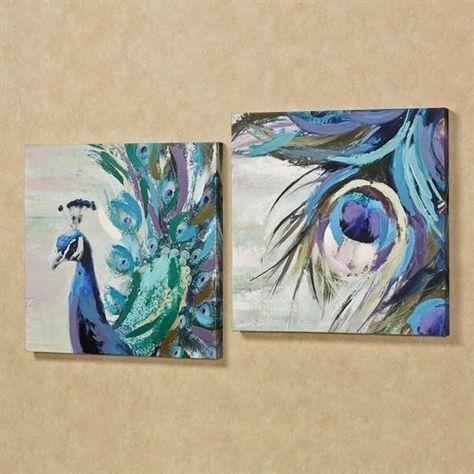 Peacock Canvas, Art Peacock, Peacock Wall Art, Peacock Painting, Peacock Art, Wall Art Ideas, Canvas For Beginners, Soyut Sanat Tabloları, Seni Cat Air