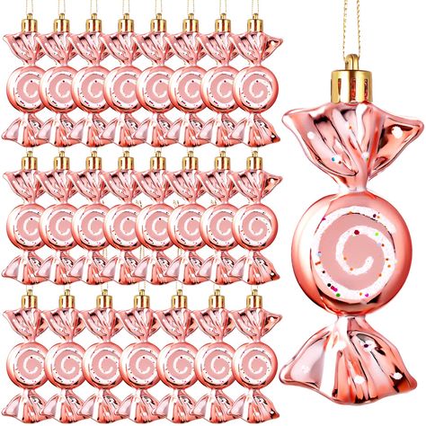 PRICES MAY VARY. Adequate quantity: there are a total of 24 pieces Christmas fake candies with spiral design, which are rose gold and white; Adequate quantity can meet your application demands to use them as Christmas decorations for home Beautiful appearance: the material of these candy props are plastic; They are with white glitter, which are beautiful and shiny; Their nice appearance will add cheerful Christmas atmosphere to your family Way to use: there are small holes on the top of the arti Christmas Candy Ornaments, Shabby Chic Christmas Ornaments, Candy Props, Christmas Tree Glitter, Candy Christmas Tree, Decorations For Christmas, Candy Cane Christmas Tree, Candy Ornaments, Red White Christmas