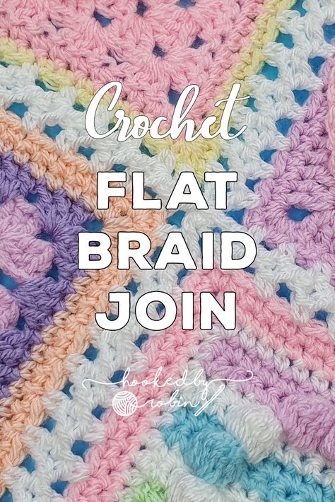 How to Crochet the Flat Braid Join for your Unicorn Dreams Blanket CAL Squares. 🦄 This method is fantastic as you only have 2 ends to weave in! The Flat Braid Continuous Join is also incredibly forgiving which means it is perfect for joining squares which have different stitch counts or are slightly different sizes.  In this video I give a full step by step walk through of all stages of joining your blanket, from the first square right to through to the last! How To Crochet Blocks Together Squares, Crochet Blanket Joining Squares, Crochet Flat Braid Join, Flat Braid Join Crochet Tutorial, How To Join Crochet Blocks Together, Joining Stitch Crochet, Joining Crochet Flowers Together, Crochet Join Squares, Flat Braid Join Crochet