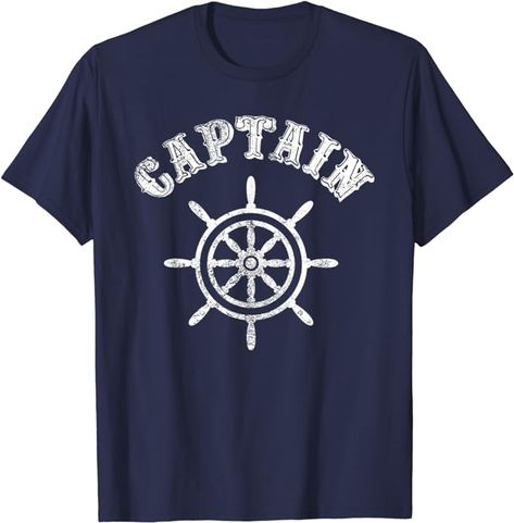 Amazon.com: Captain Boat Wheel Sailing Boating Yachting Vintage T-Shirt : Clothing, Shoes & Jewelry Boat Wheel, Boating, Shop Top, Fashion Brands, Vintage Tshirts, Branded T Shirts, Sailing, Shoes Jewelry, Nautical