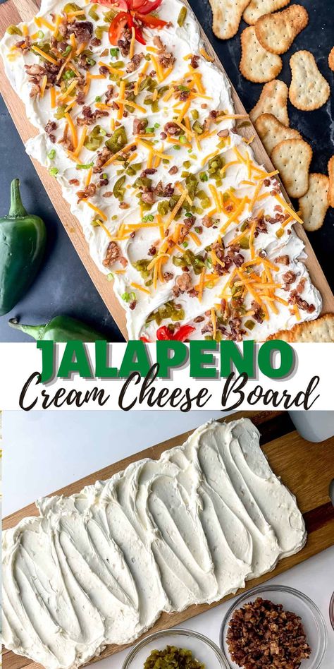 Mexican Butter Board, Cream Cheese For Charcuterie Board, Loaded Cream Cheese Board, Hearty Charcuterie Board, Cream Cheese Charcuterie Board Ideas, Cream Cheese Board Charcuterie, Butter Board Recipes, Cheese Spread Board, Cream Cheese Charcuterie Board