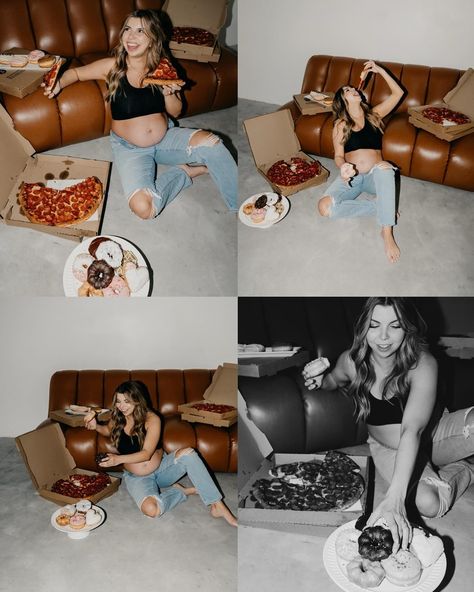 a little bit of everything for this super fun maternity around @lighthousestudioabq <3 Maternity Photos In Kitchen, Pizza Maternity Photoshoot, Maternity Food Photoshoot, Cooking Maternity Photoshoot, Maternity Photography Kitchen, Kitchen Maternity Photos, Pizza Maternity Pictures, White Trash Maternity Pictures, Diner Maternity Shoot