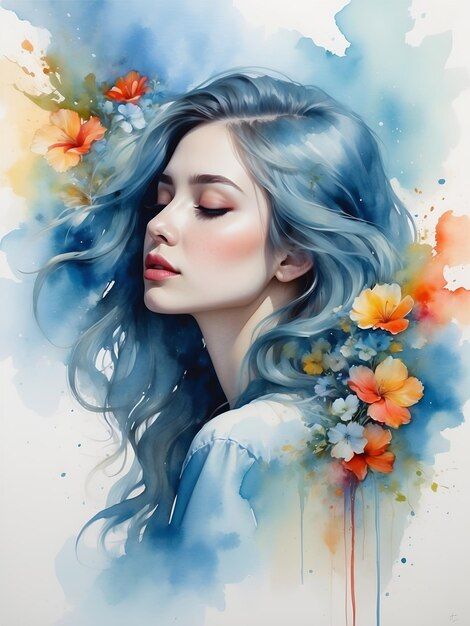 Photo create an abstract portrait of a w... | Premium Photo #Freepik #photo Beauty Room Design, American Traditional Tattoo, Watercolor Splash, Abstract Portrait, Watercolor Portraits, Social Media Graphics, Female Portrait, Art Day, Colorful Art