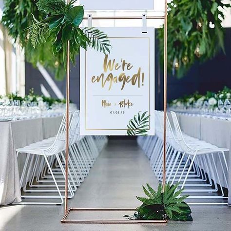 Engagement Party Ideas and Inspiration - Modern Wedding Wedding Drink Sign, Engagement Party Planning, Seating Sign, Estilo Tropical, Prop Hire, Diy Event, Event Signage, Engagement Party Decorations, Wedding Drink