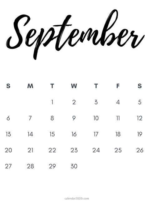 Blank September 2020 Calendar Printable Iphone Wallpaper With Calendar, 2020 Calendar Template, September Calendar, Blank Templates, Blank Calendar Template, Calendar Download, December Calendar, Calendar Monthly, Monthly Calendar Template