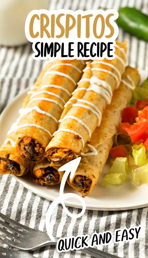 Chili Crispitos Recipe, Beef Crispitos Recipe, Crispitos Recipe, Salsa And Guacamole, Seasoned Ground Beef, Korean Recipes, Delicious Dishes, Hearty Soups, Sharing Board