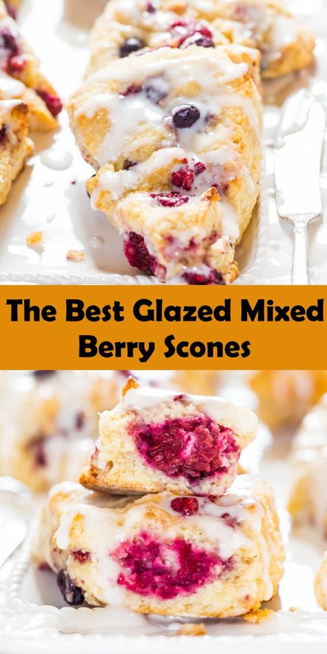 Mixed Berry Scones Recipe, Mixed Berry Scones, Mixed Berry Recipes, Berry Scones Recipe, Berry Scones, Key Lime Pie Easy, Drop Scones, Fall Favorites Recipes, Easy Meals For One