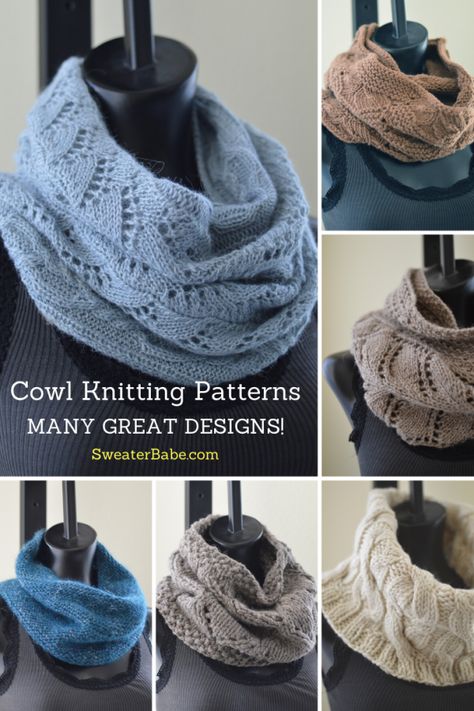 Cowl Knitting Patterns for Every Season or Reason! So many designs to choose from! Easy Cowl Knitting Pattern, Knitted Cowls, Cowl Patterns, Knit Cowl Pattern Free, Knitted Cowl, Cowl Knitting, Scarf Patterns, Knit Wear, Cowl Knitting Pattern