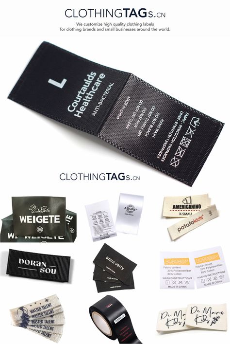 Fashion Business Plan, Branded Shopping Bags, Labels For Clothing, Labels Clothing, Washing Labels, Clothing Labels Design, Graphic Shirt Design, Shirt Tag, Cotton Labels