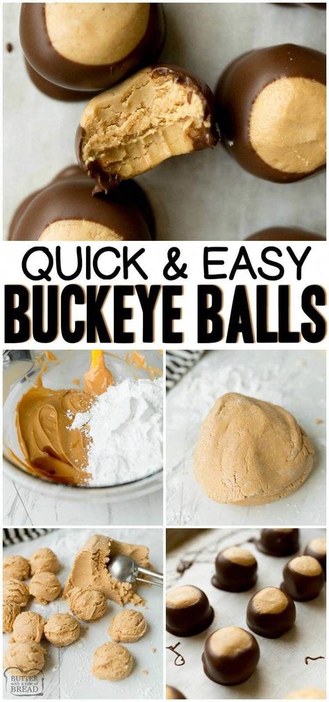 Buckeye Balls Recipe, Peanut Butter Desserts Easy, Buckeye Candy, Buckeye Balls, Chocolate No Bake, Buckeyes Recipe, Butter Desserts, Chocolate Peanutbutter, Peanut Butter Balls Recipe