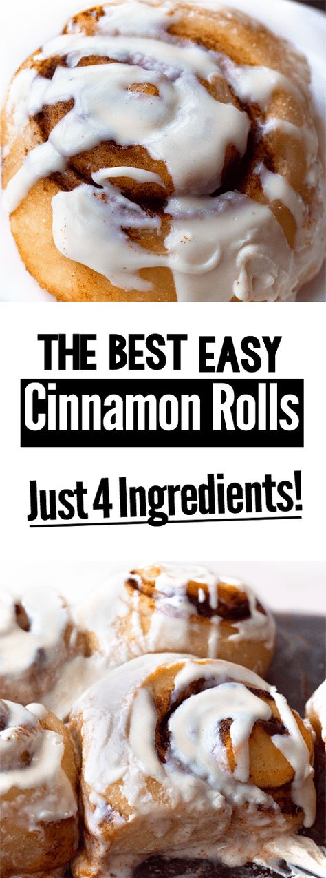 Easy Cinnamon Rolls Vegan Cinnamon Rolls Easy, Easy Cinnamon Roll Recipe, No Yeast Cinnamon Rolls, Ella Vegan, Best Cinnamon Roll Recipe, Easy Cinnamon Rolls, Brownie Ideas, Easy Cinnamon Rolls Recipe, Cinnamon Roll Icing