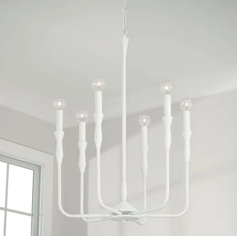 Tehesha 6 - Light Dimmable Geometric Chandelier Two Tier Chandelier, Chandelier Small, Tier Chandelier, Small Chandelier, Capital Lighting, White Chandelier, Candle Style Chandelier, Geometric Chandelier, Farmhouse Lighting