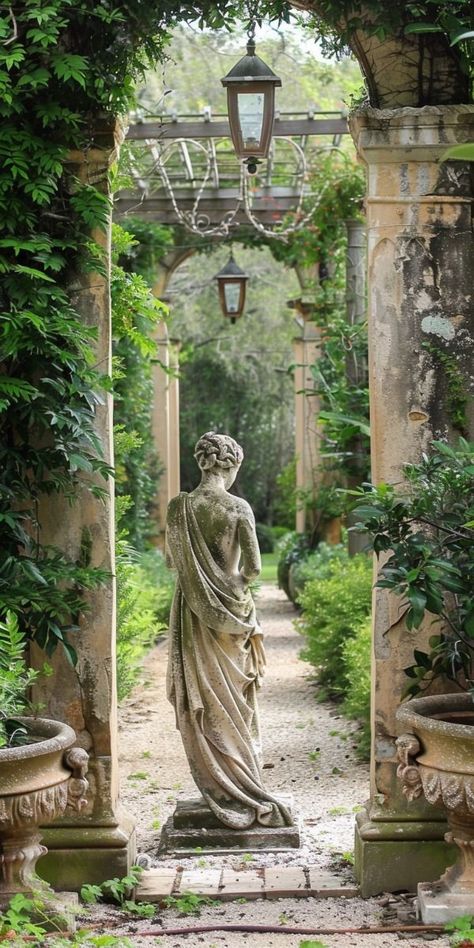 Garden Of Time, Neoclassical Garden, Fairytale Witch, Baroque Garden, Antique Garden, Nordland, Garden Statues, Pretty Places, Dream Garden