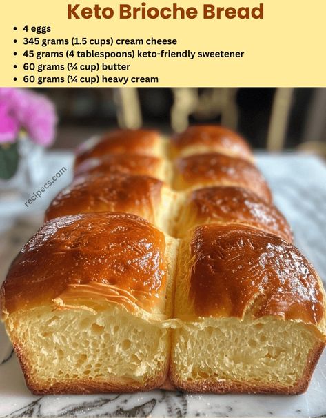 Carb Free Bread Keto, Keto Quick Breads, Keto Challah Bread, Keto Beer Bread, Keto Brioche Buns, Keto Brioche Bread Recipe, Japanese Keto Recipes, Carnivore Diet Bread, Keto Brioche Bread